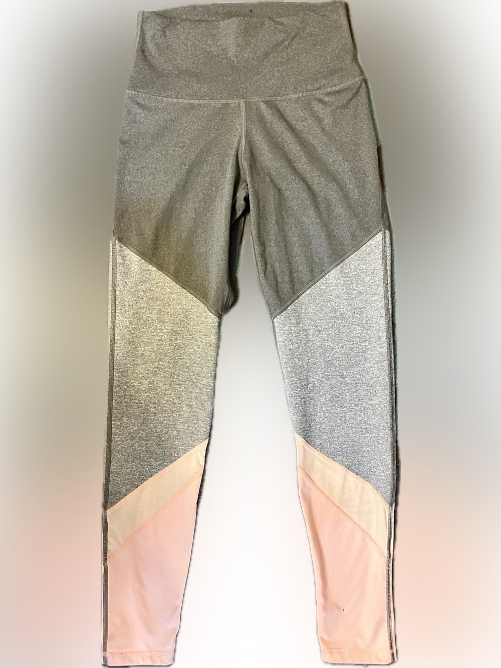 aerie Colorblock Leggings in Gray and Light Peach